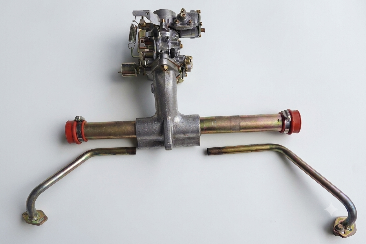 Intake with 34 Pict carb and heat risers